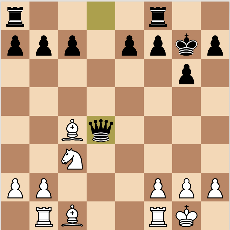 White has no sufficient compensation for the missing queen