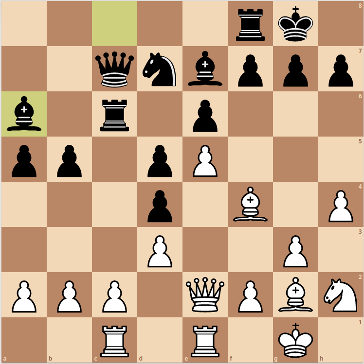 Second key position from Fischer's attack against Geller