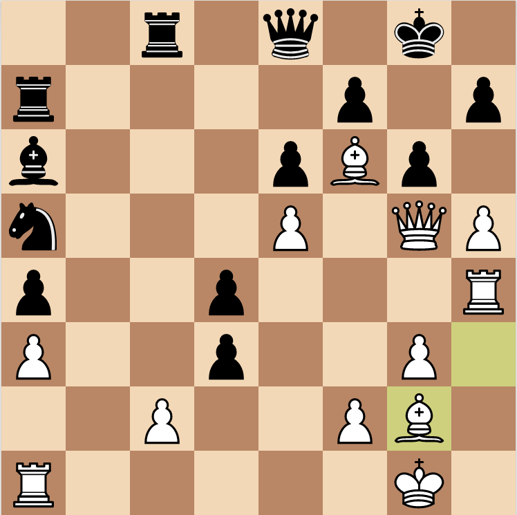 Third and final key position in Fischer's Attack against Myagmarsuren