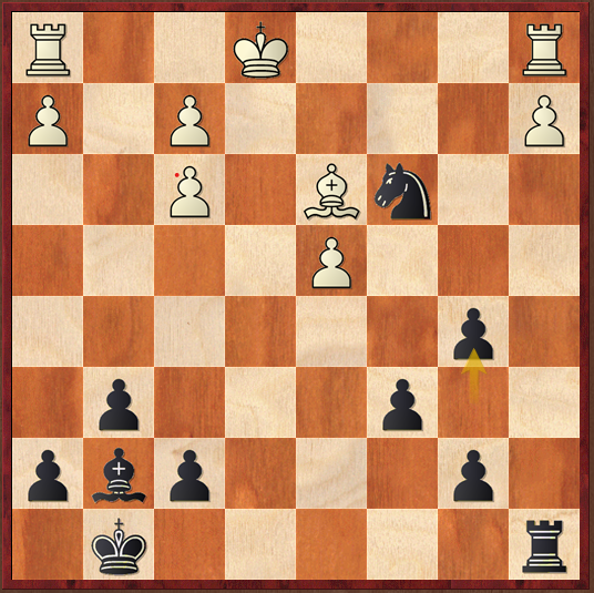 Second analysis position of the game Byrne-Fischer
